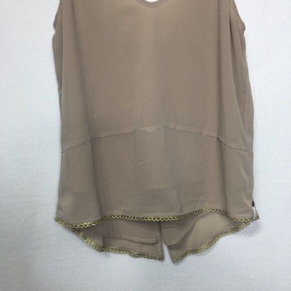 One Teaspoon Tan Tank Top With Gold Detailing - Picture 7 of 13